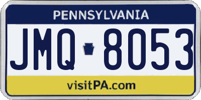 PA license plate JMQ8053