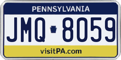 PA license plate JMQ8059