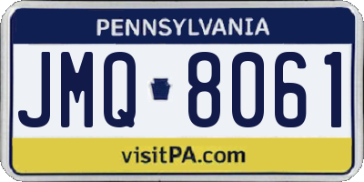 PA license plate JMQ8061