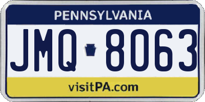 PA license plate JMQ8063