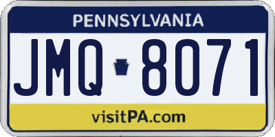 PA license plate JMQ8071