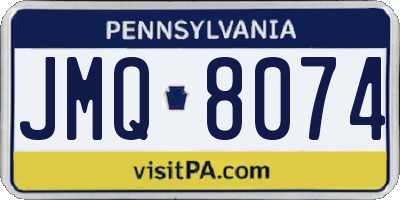 PA license plate JMQ8074