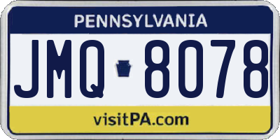 PA license plate JMQ8078