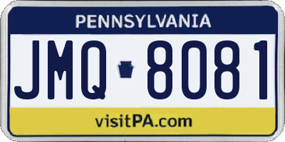 PA license plate JMQ8081