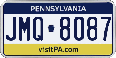 PA license plate JMQ8087