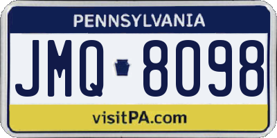 PA license plate JMQ8098