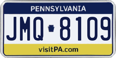 PA license plate JMQ8109