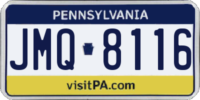 PA license plate JMQ8116
