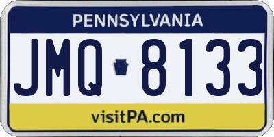 PA license plate JMQ8133
