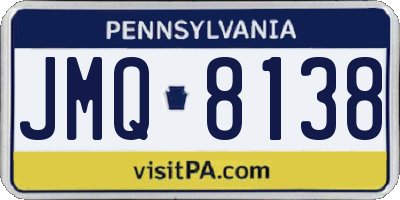 PA license plate JMQ8138