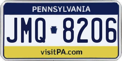 PA license plate JMQ8206