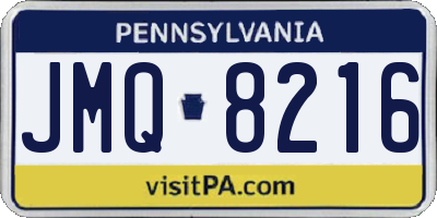 PA license plate JMQ8216