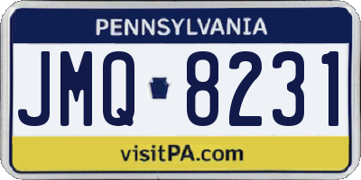PA license plate JMQ8231