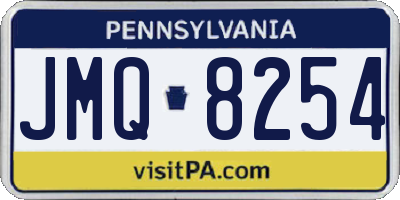 PA license plate JMQ8254