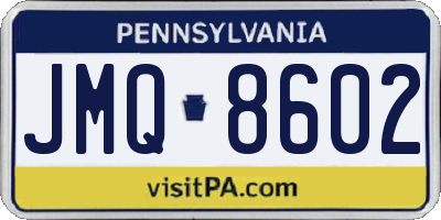 PA license plate JMQ8602