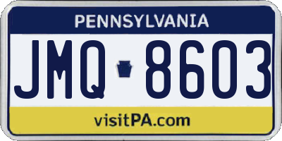 PA license plate JMQ8603