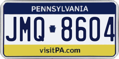 PA license plate JMQ8604