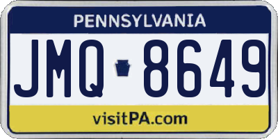 PA license plate JMQ8649