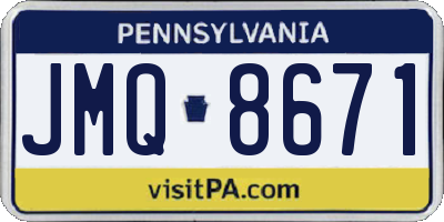 PA license plate JMQ8671