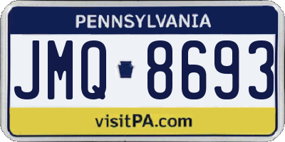 PA license plate JMQ8693