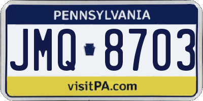 PA license plate JMQ8703