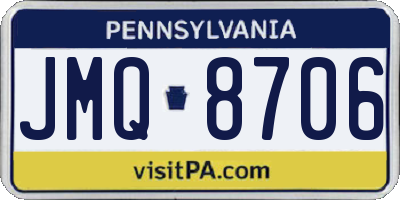 PA license plate JMQ8706