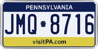 PA license plate JMQ8716