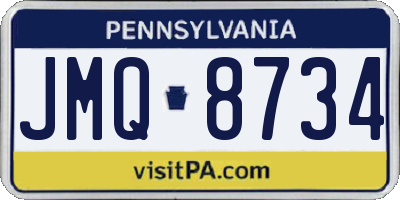 PA license plate JMQ8734