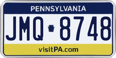 PA license plate JMQ8748