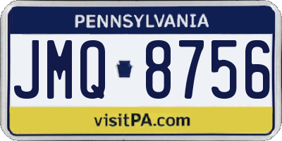 PA license plate JMQ8756