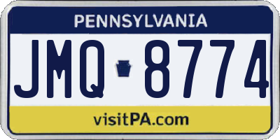 PA license plate JMQ8774