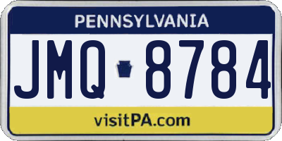 PA license plate JMQ8784