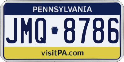 PA license plate JMQ8786