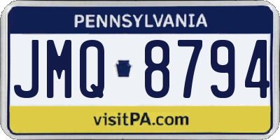 PA license plate JMQ8794