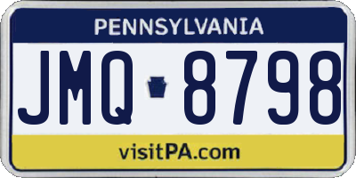 PA license plate JMQ8798
