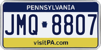 PA license plate JMQ8807