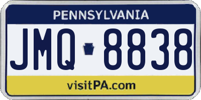 PA license plate JMQ8838