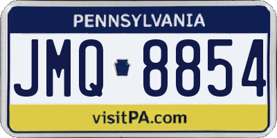 PA license plate JMQ8854