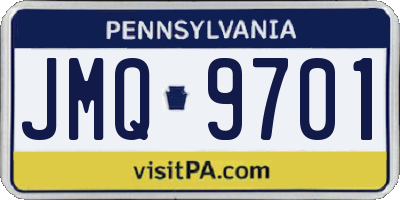 PA license plate JMQ9701