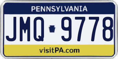 PA license plate JMQ9778