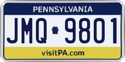 PA license plate JMQ9801