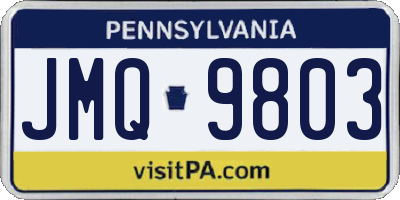 PA license plate JMQ9803