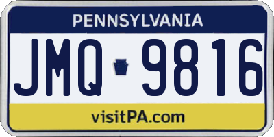 PA license plate JMQ9816
