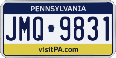 PA license plate JMQ9831