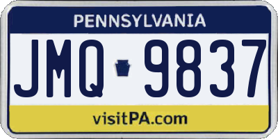 PA license plate JMQ9837