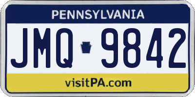 PA license plate JMQ9842