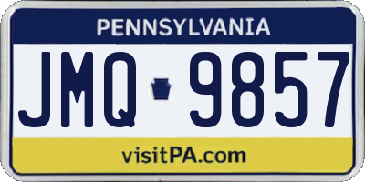 PA license plate JMQ9857