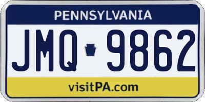PA license plate JMQ9862
