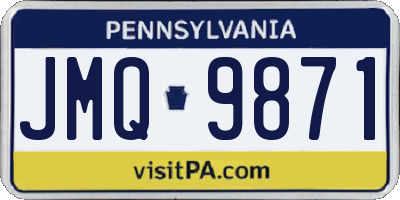 PA license plate JMQ9871