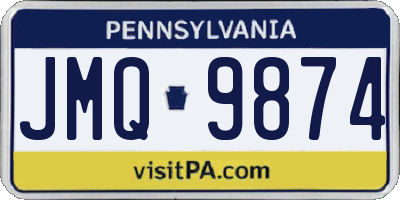 PA license plate JMQ9874